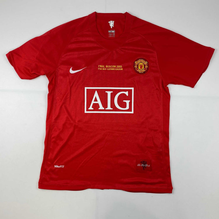Autographed/Signed Cristiano Ronaldo Manchester United Red 2008 Champions League Final Soccer Jersey Beckett BAS COA/LOA