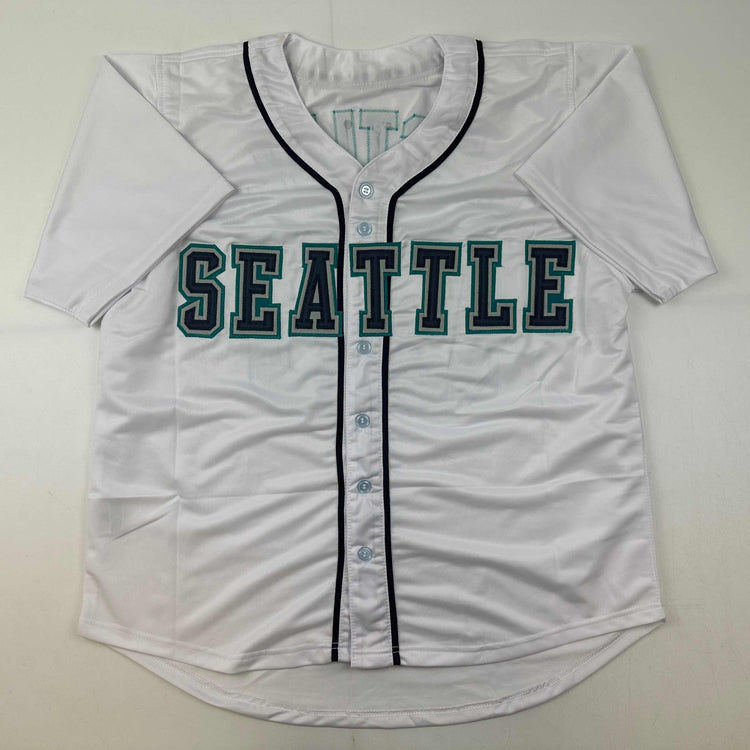 Facsimile Autographed Luis Castillo Seattle White Reprint Laser Auto Baseball Jersey Size Men's XL