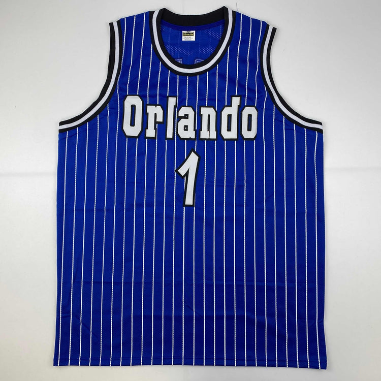 Autographed/Signed Anfernee Penny Hardaway Orlando Blue Pinstripe Basketball Jersey PSA/DNA COA