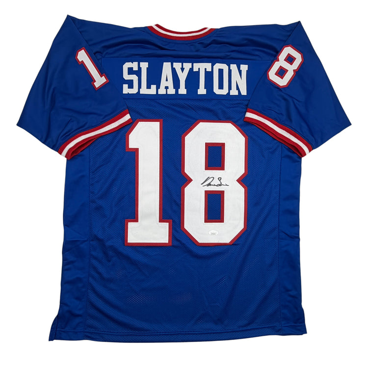 Autographed/Signed Darius Slayton New York Retro Blue Football Jersey JSA COA