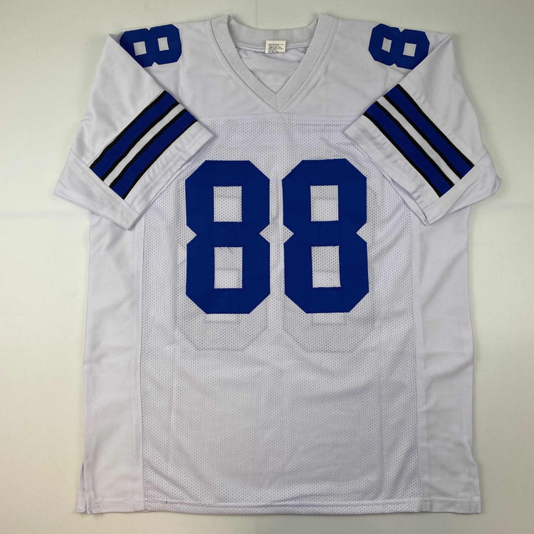 Facsimile Autographed CeeDee Lamb Dallas White Reprint Laser Auto Football Jersey Size Men's XL