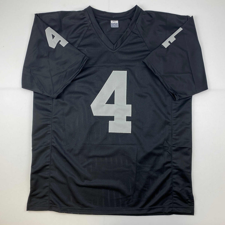 Facsimile Autographed Derek Carr Oakland Las Vegas Black Reprint Laser Auto Football Jersey Size Men's XL