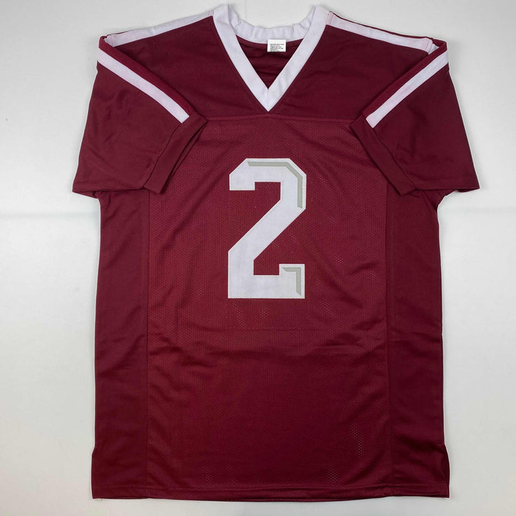 Facsimile Autographed Johnny Manziel Texas A&M Maroon Reprint Laser Auto College Football Jersey Size Men's XL