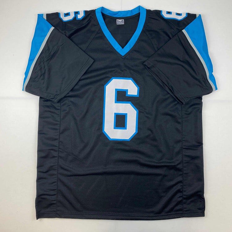 Facsimile Autographed Baker Mayfield Carolina Black Reprint Laser Auto Football Jersey Size Men's XL