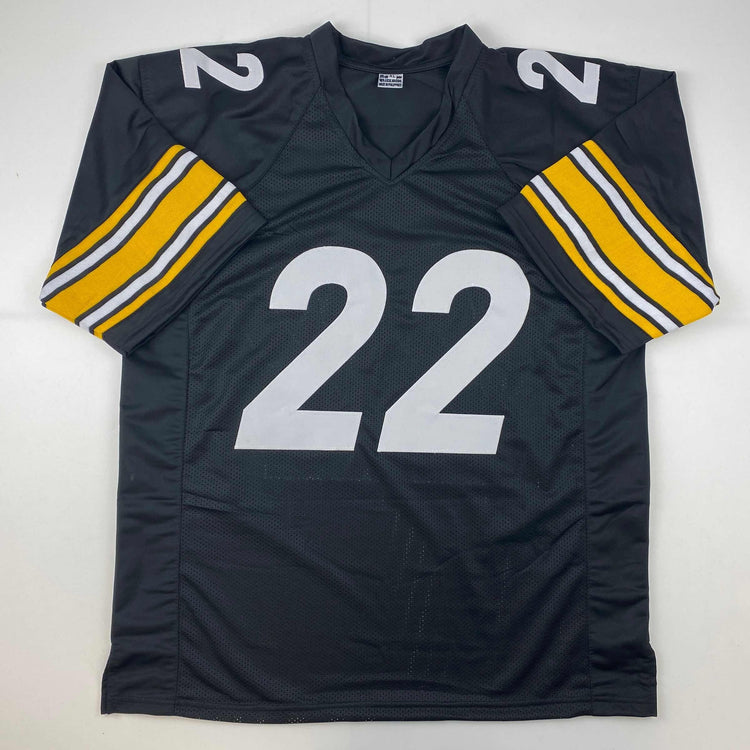 Facsimile Autographed Najee Harris Pittsburgh Black Reprint Laser Auto Football Jersey Size Men's XL
