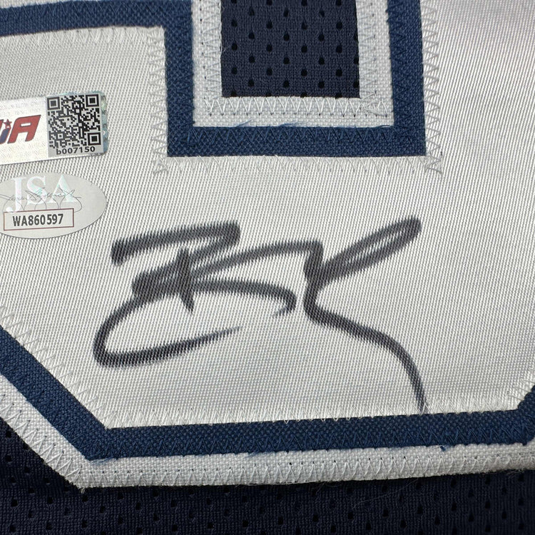 Autographed/Signed Brandin Cooks Dallas Blue Football Jersey JSA COA