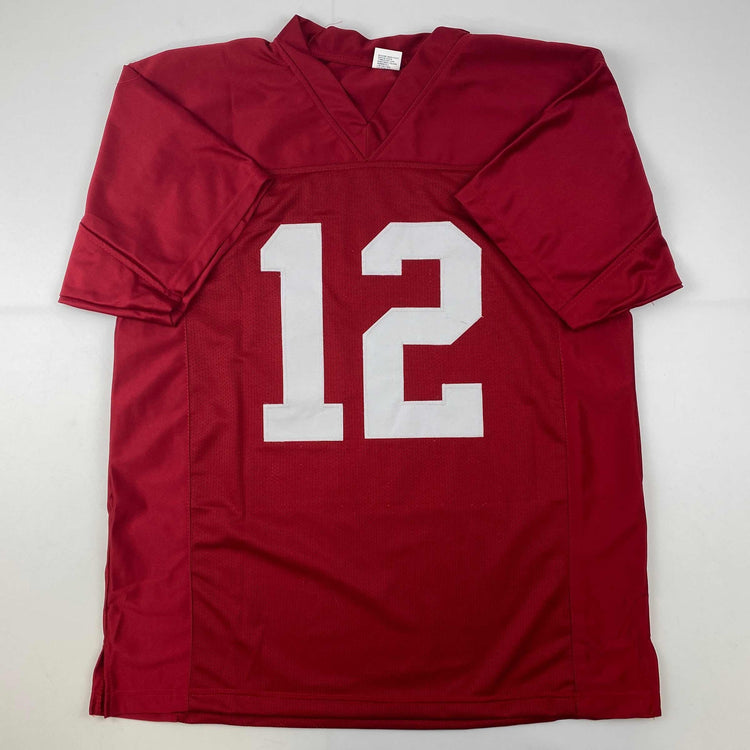 Facsimile Autographed Joe Namath Alabama Red Reprint Laser Auto College Football Jersey Size Men's XL