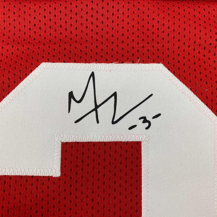 Facsimile Autographed Michael Thomas Ohio State Red Reprint Laser Auto College Football Jersey Size Men's XL