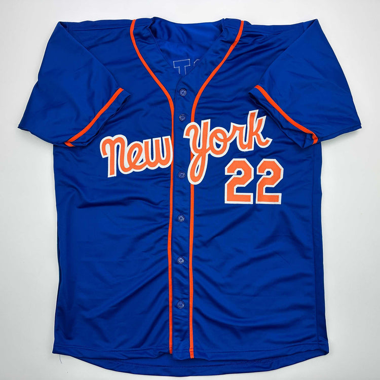 Facsimile Autographed Juan Soto New York Blue Reprint Laser Auto Baseball Jersey Size Men's XL