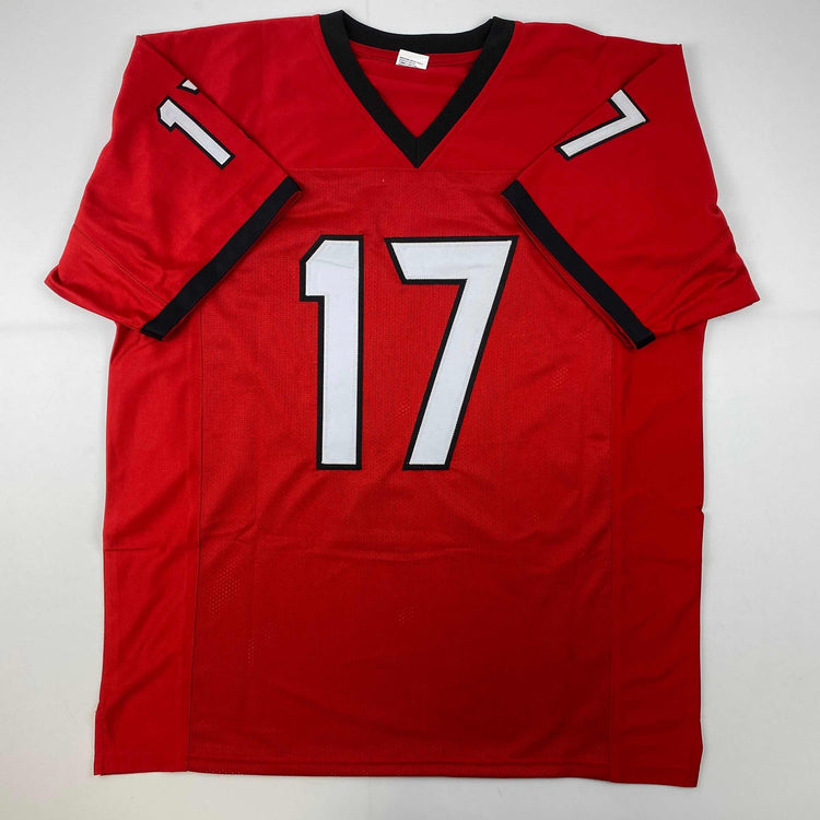 Facsimile Autographed Nakobe Dean Georgia Red Reprint Laser Auto College Football Jersey Size Men's XL