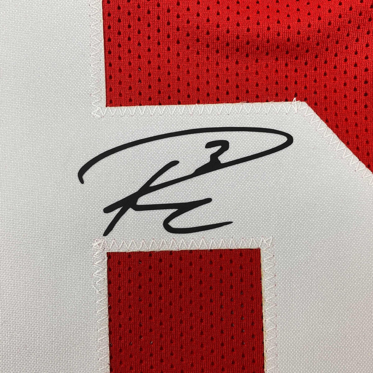 Facsimile Autographed Russell Wilson Wisconsin Red Reprint Laser Auto College Football Jersey Size Men's XL