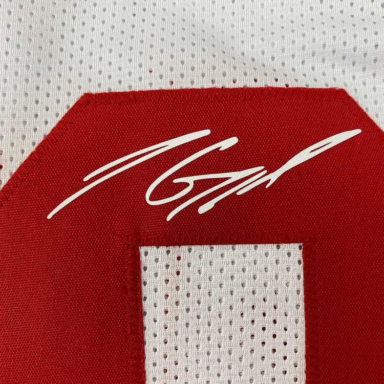Facsimile Autographed Jimmy Garoppolo San Francisco White Reprint Laser Auto Football Jersey Size Men's XL