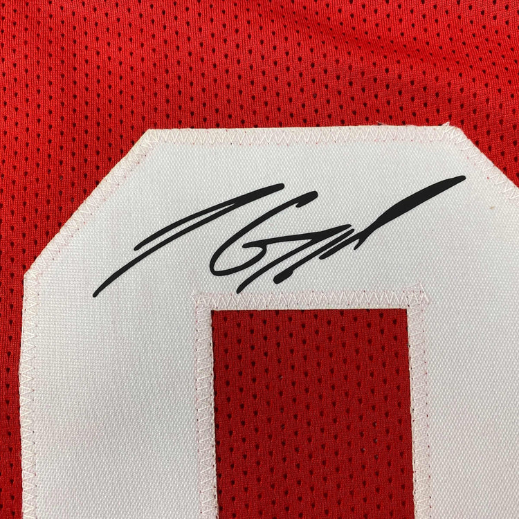Facsimile Autographed Jimmy Garoppolo San Francisco Red Reprint Laser Auto Football Jersey Size Men's XL