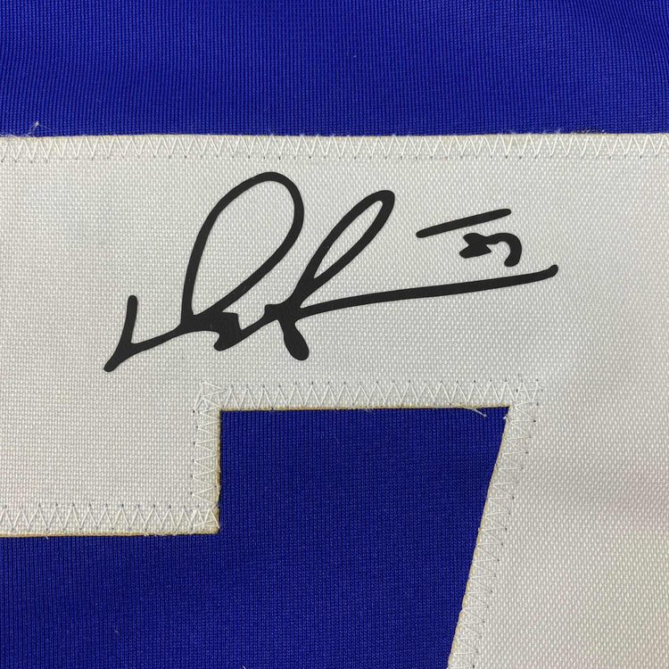 Facsimile Autographed Darryl Sittler Toronto Blue Reprint Laser Auto Hockey Jersey Size Men's XL
