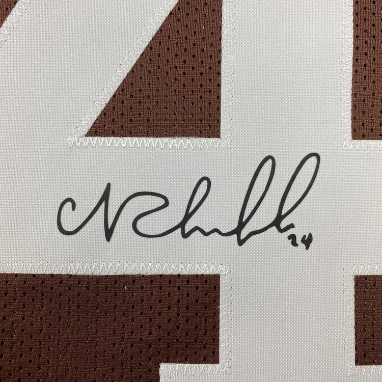Facsimile Autographed Nick Chubb Cleveland Brown Reprint Laser Auto Football Jersey Size Men's XL
