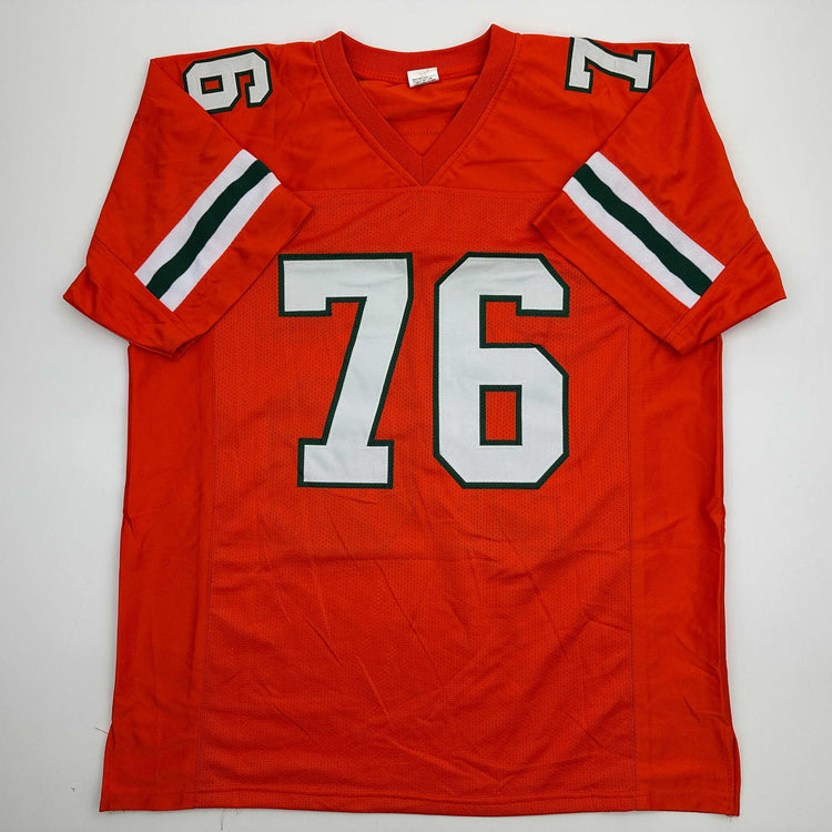 Facsimile Autographed Warren Sapp Miami Orange Reprint Laser Auto College Football Jersey Size Men's XL