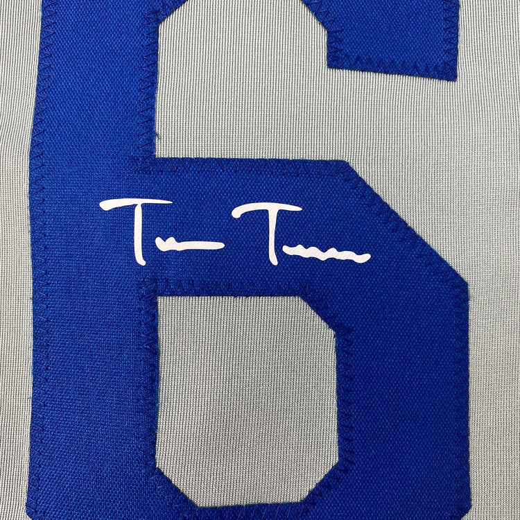 Facsimile Autographed Trea Turner Los Angeles LA Grey Reprint Laser Auto Baseball Jersey Size Men's XL
