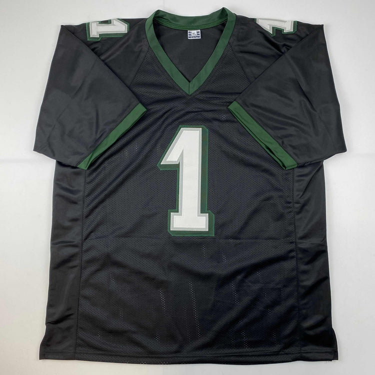 Facsimile Autographed Jalen Hurts Philadelphia Black Reprint Laser Auto Football Jersey Size Men's XL