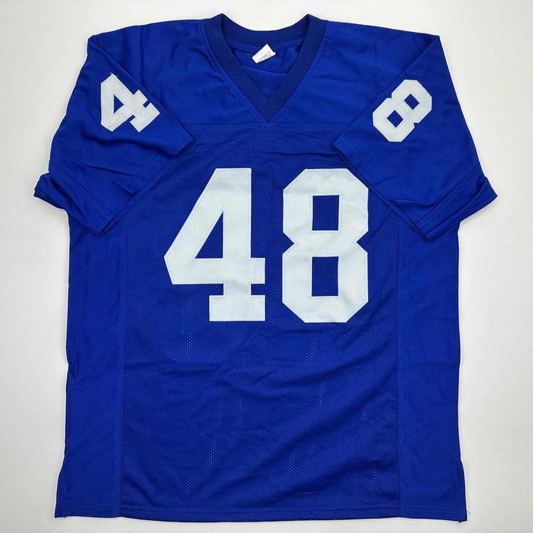Facsimile Autographed Gale Sayers Kansas Blue Reprint Laser Auto College Football Jersey Size Men's XL