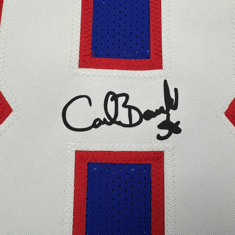 Facsimile Autographed Carl Banks New York Blue Reprint Laser Auto Football Jersey Size Men's XL