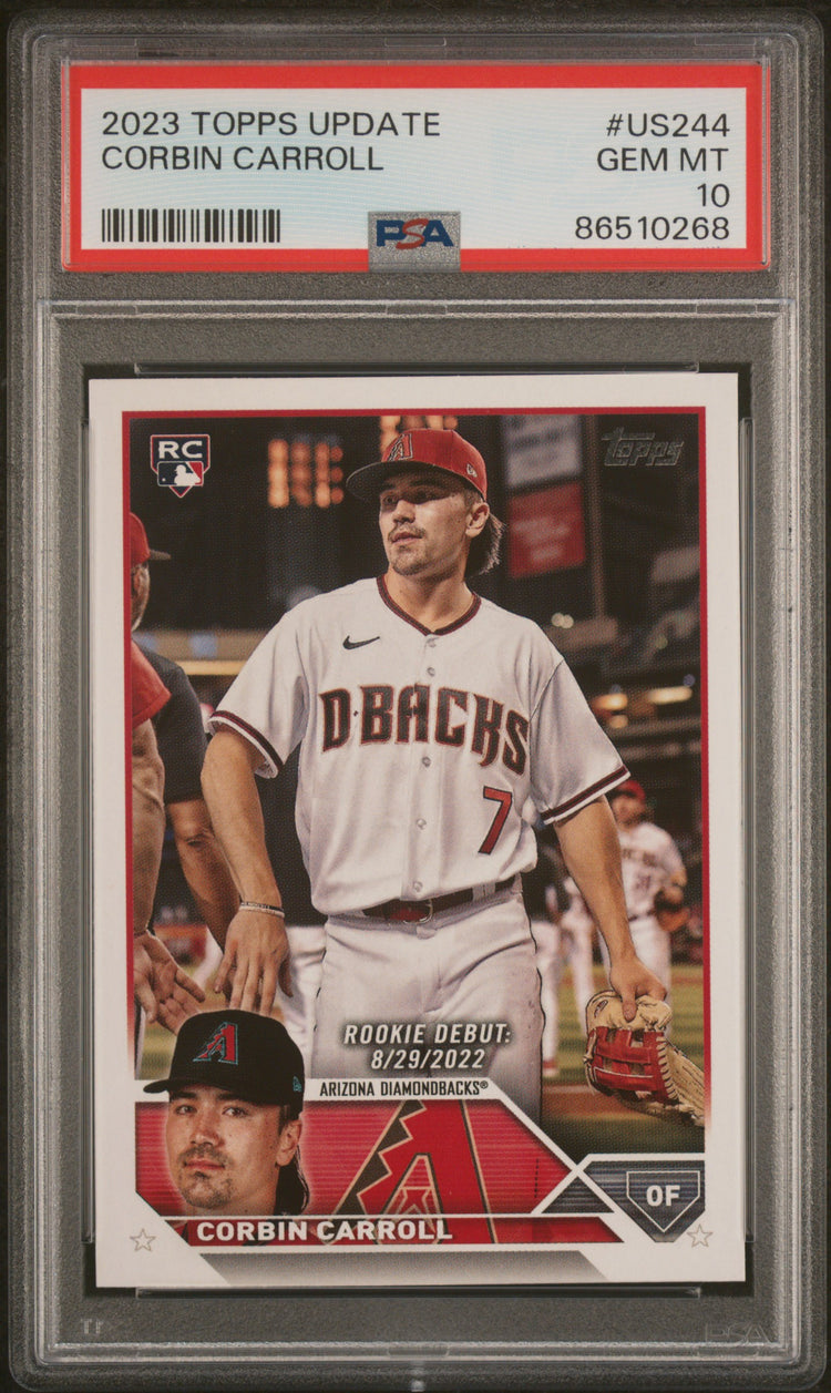 Graded 2023 Topps Update Corbin Carroll #US244 Rookie RC Baseball Card PSA 10 Gem Mint