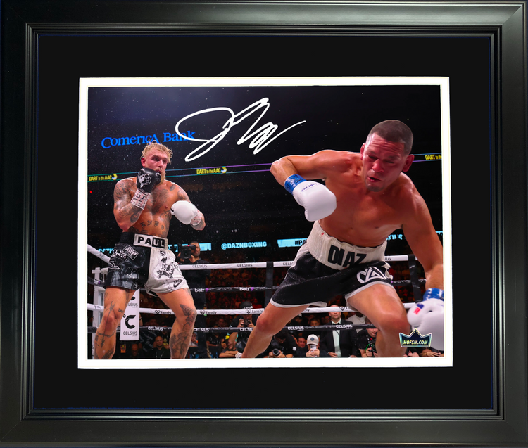 Framed Jake Paul Facsimile Laser Engraved Signature Auto 11"x14" Boxing Photo HOFSM Holo