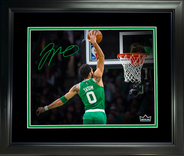 Framed Jayson Tatum Facsimile Laser Engraved Signature Auto 11"x14" Basketball Photo HOFSM Holo