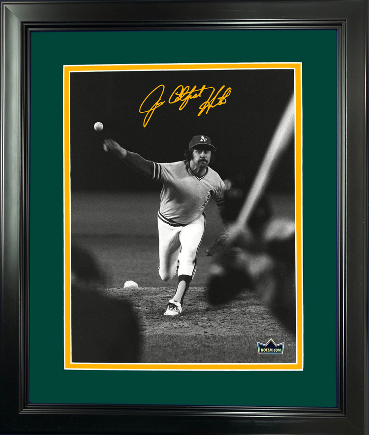 Framed Jim Catfish Hunter Oakland Athletics A's Facsimile Laser Engraved Signature Auto 11"x14" Baseball Photo HOFSM Holo