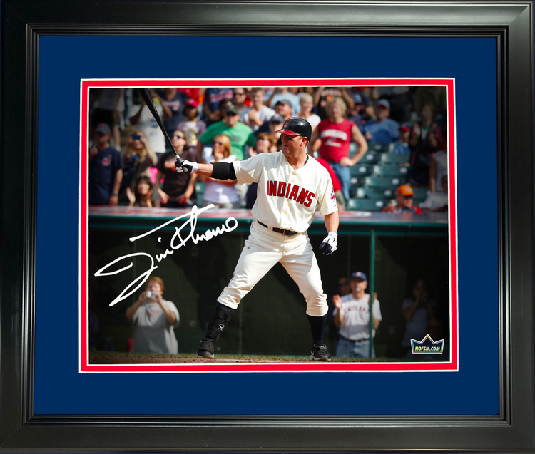 Framed Jim Thome Cleveland Guardians Facsimile Laser Engraved Signature Auto 11"x14" Baseball Photo HOFSM Holo