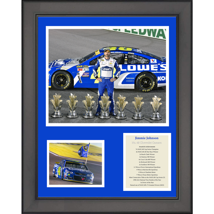 Framed Jimmie Johnson Hall of Fame 11"x14" Three Photo Collage