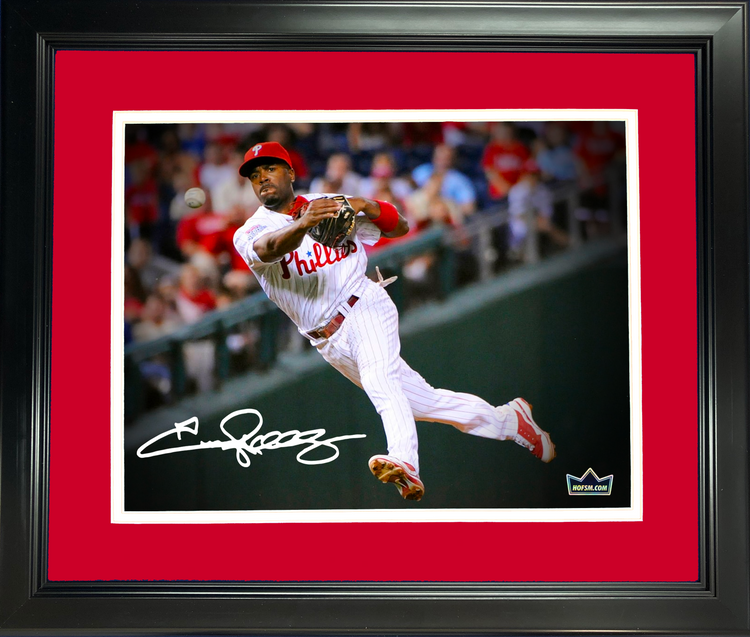 Framed Jimmy Rollins Philadelphia Phillies Facsimile Laser Engraved Signature Auto 11"x14" Baseball Photo HOFSM Holo