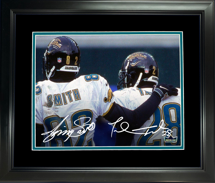 Framed Jimmy Smith & Fred Taylor Dual Facsimile Laser Engraved Signature Auto Jacksonville Jaguars 11"x14" Football Photo HOFSM Holo