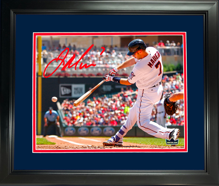 Framed Joe Mauer Minnesota Twins Facsimile Laser Engraved Signature Auto 11"x14" Baseball Photo HOFSM Holo