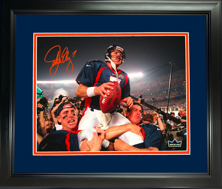 Framed John Elway Denver Broncos Facsimile Laser Engraved Signature Auto 11"x14" Football Photo HOFSM Holo