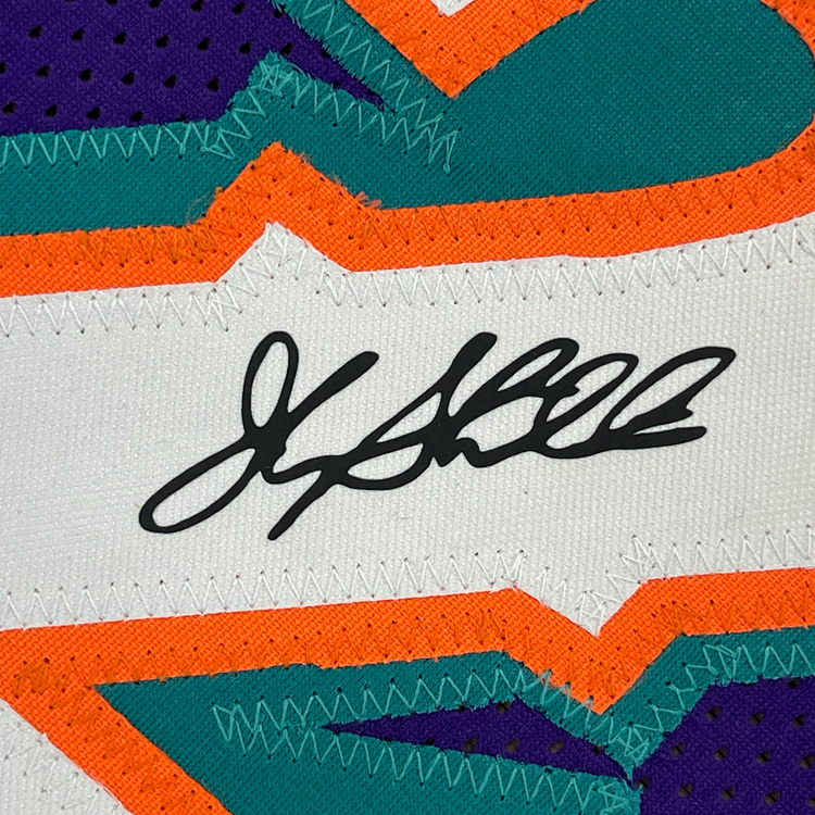 Framed Facsimile Autographed John Stockton 35x39 Utah Jazz Reprint Laser Auto Basketball Jersey