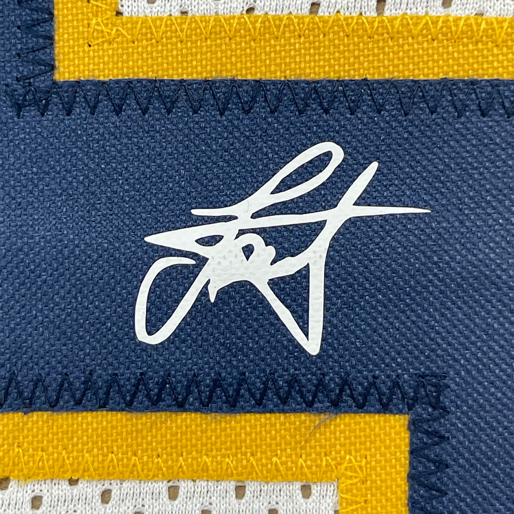 Framed Facsimile Autographed Nikola Jokic 35x39 Denver White Reprint Laser Auto Basketball Jersey