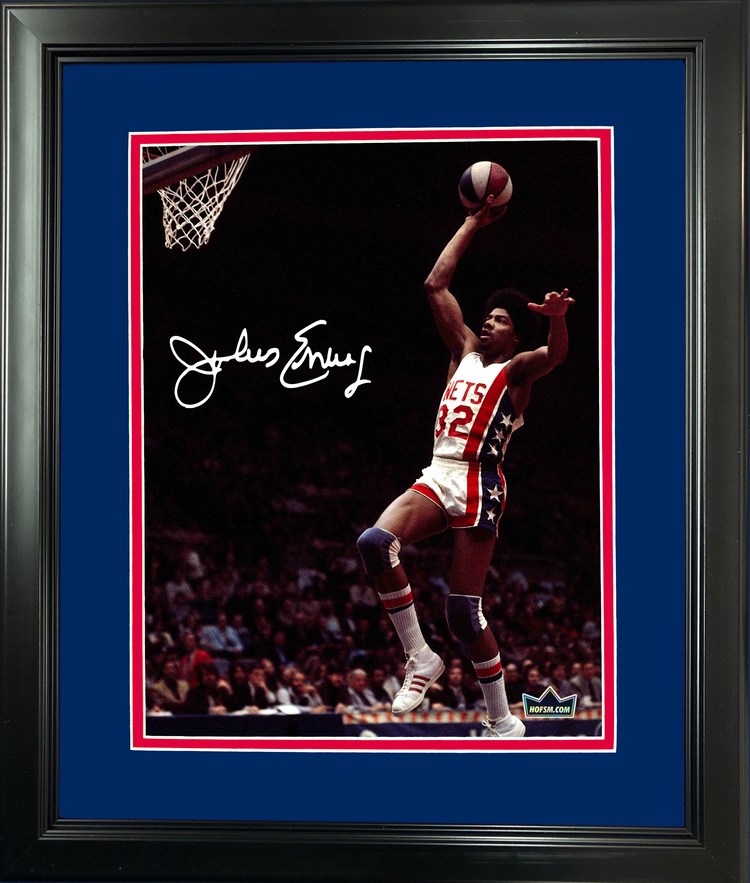 Framed Julius Erving New Jersey Nets Facsimile Laser Engraved Signature Auto 11"x14" Basketball Photo HOFSM Holo