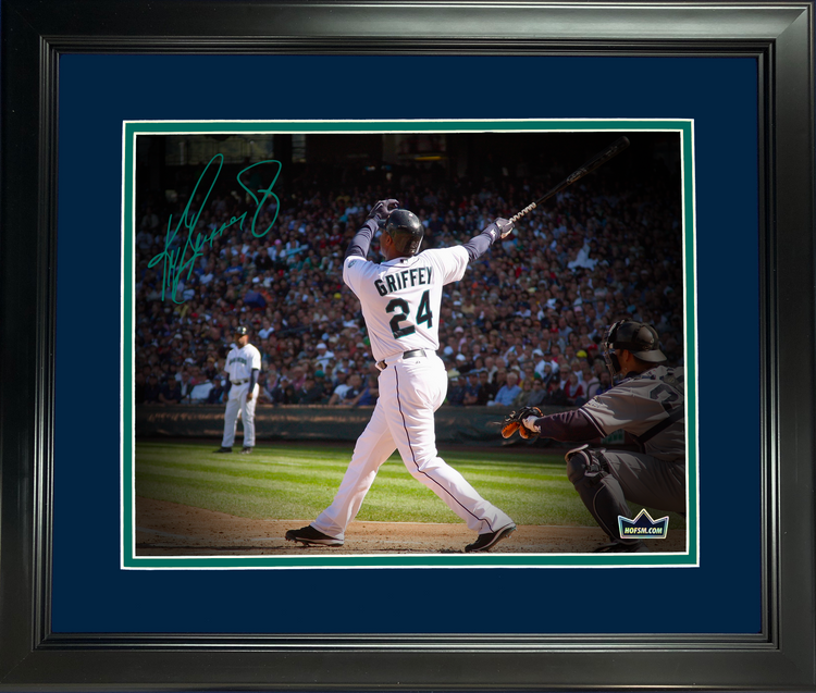 Framed Ken Griffey Jr Seattle Mariners Facsimile Laser Engraved Signature Auto 11"x14" Baseball Photo HOFSM Holo