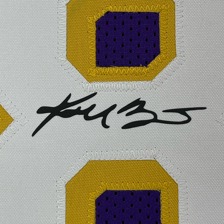 Framed Facsimile Autographed Kobe Bryant 35x39 #8 Los Angeles LA Purple Reprint Laser Auto Basketball Jersey