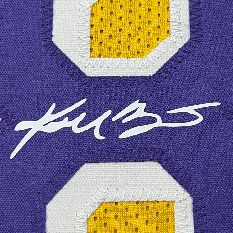 Framed Facsimile Autographed Kobe Bryant 35x39 #8 Los Angeles LA Yellow Reprint Laser Auto Basketball Jersey