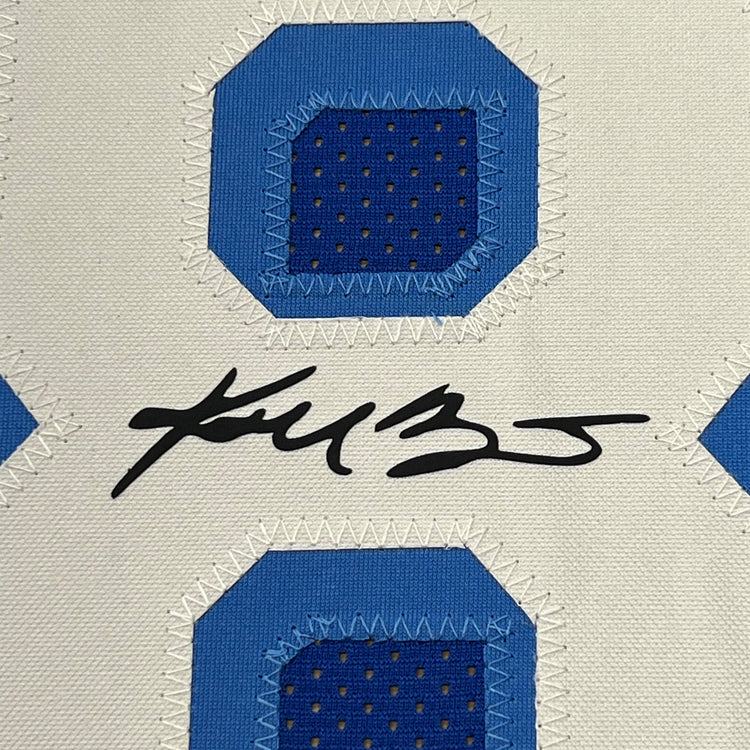 Framed Facsimile Autographed Kobe Bryant 35x39 #8 Los Angeles LA Retro Blue Reprint Laser Auto Basketball Jersey Size Men's XL