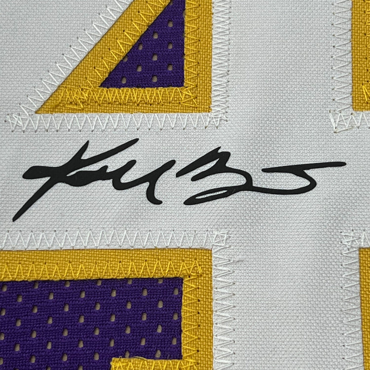 Framed Facsimile Autographed Kobe Bryant 35x39 #24 Los Angeles LA Purple Reprint Laser Auto Basketball Jersey Size Men's XL