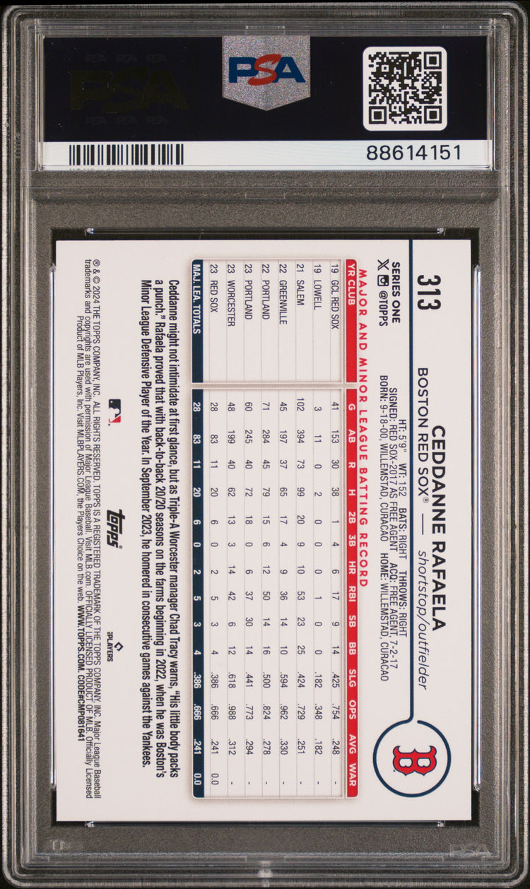 Graded 2024 Topps Ceddanne Rafaela #313 Holiday Rookie RC Baseball Card PSA 10 Gem Mint