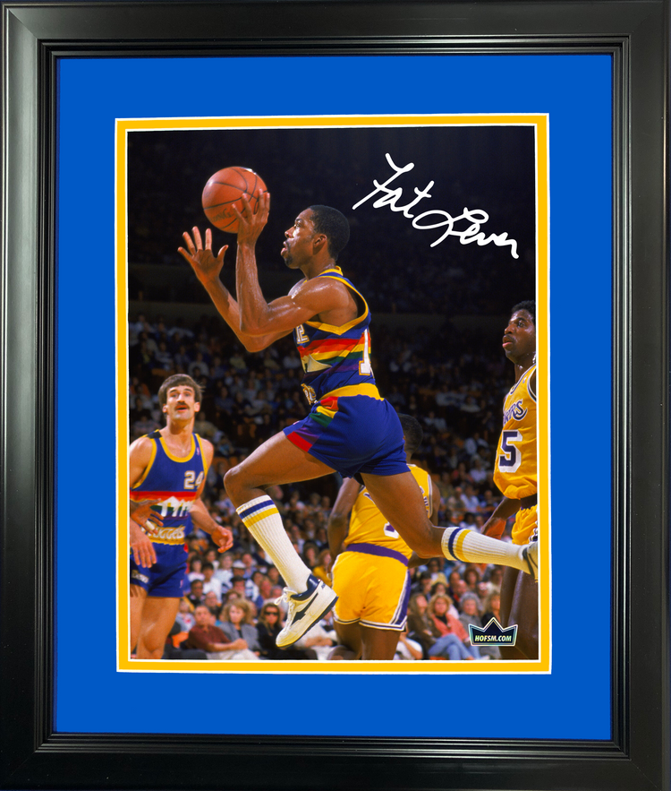 Framed Lafayette Fat Lever Denver Nuggets Facsimile Laser Engraved Signature Auto 11"x14" Basketball Photo HOFSM Holo