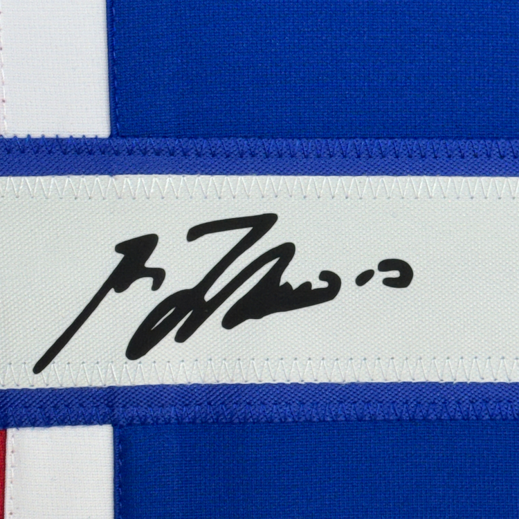Framed Facsimile Autographed Guy LaFleur 35x39 Montreal Red Reprint Laser Auto Hockey Jersey
