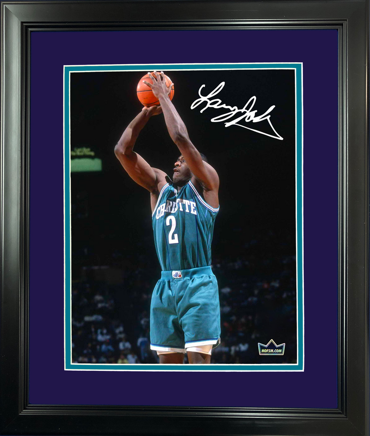 Framed Larry Johnson Facsimile Laser Engraved Signature Auto 11"x14" Basketball Photo HOFSM Holo
