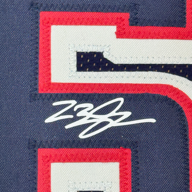 Framed Facsimile Autographed LeBron James 35x39 2024 United States Team USA Blue Reprint Laser Auto Basketball Jersey