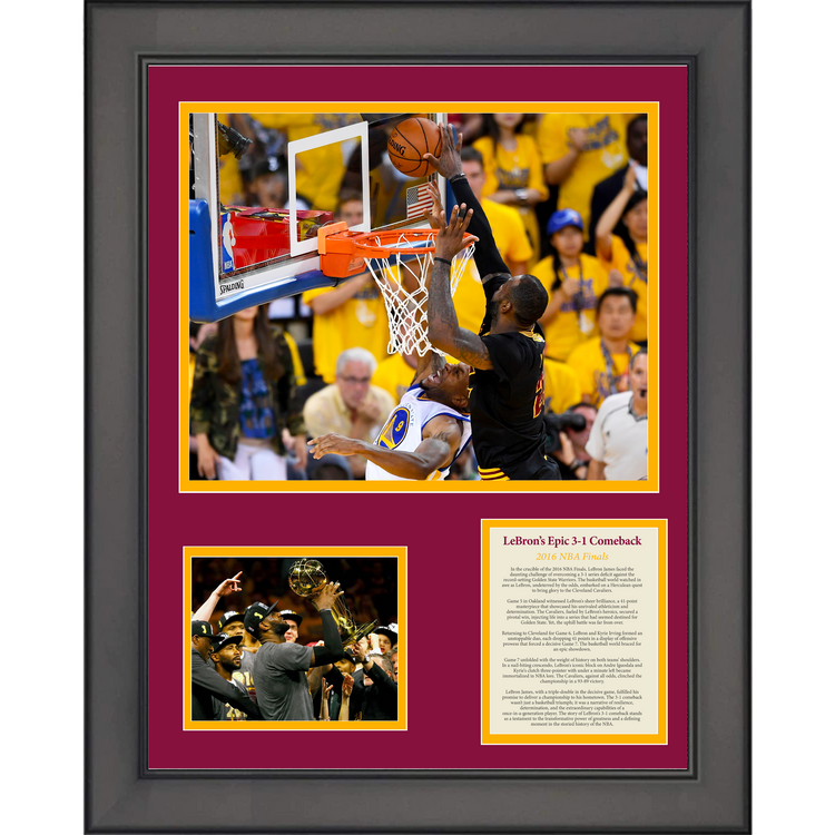 Framed LeBron James 3-1 Comeback 2016 NBA Finals Cleveland Cavaliers Basketball 11"x14" Three Photo Collage
