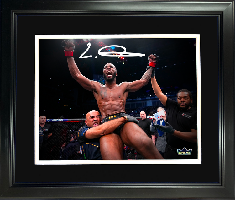 Framed Leon Edwards UFC MMA Facsimile Laser Engraved Signature Auto 11"x14" Photo HOFSM Holo