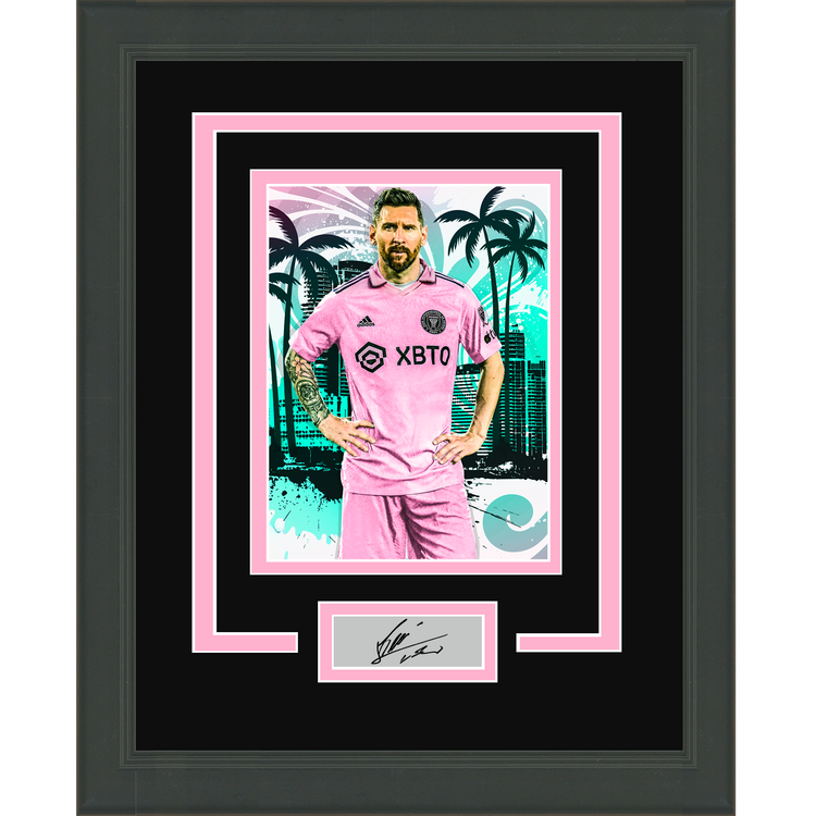 Framed Lionel Messi Facsimile Laser Engraved Signature Auto Inter Miami CF 11x14 Soccer Futbol Photo